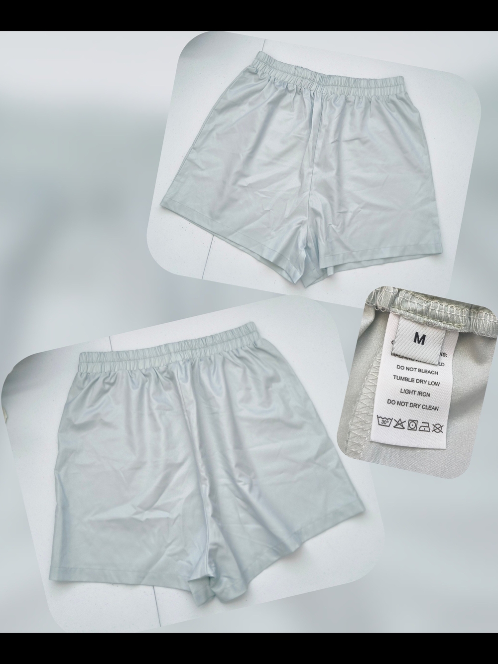 Women's Light Sage Green Athletic Shorts with Elastic Waist - Brand: Size Med